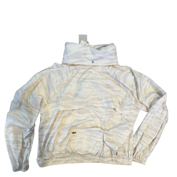 Title: Ace Print Zip Jacket w/ Stowaway Hood – Cream – Size XL NWT - Picture 10 of 11